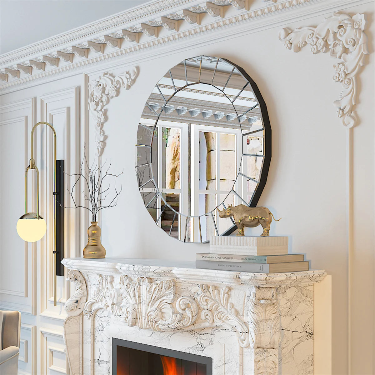 31.5" Round Decorative Wall Mirror