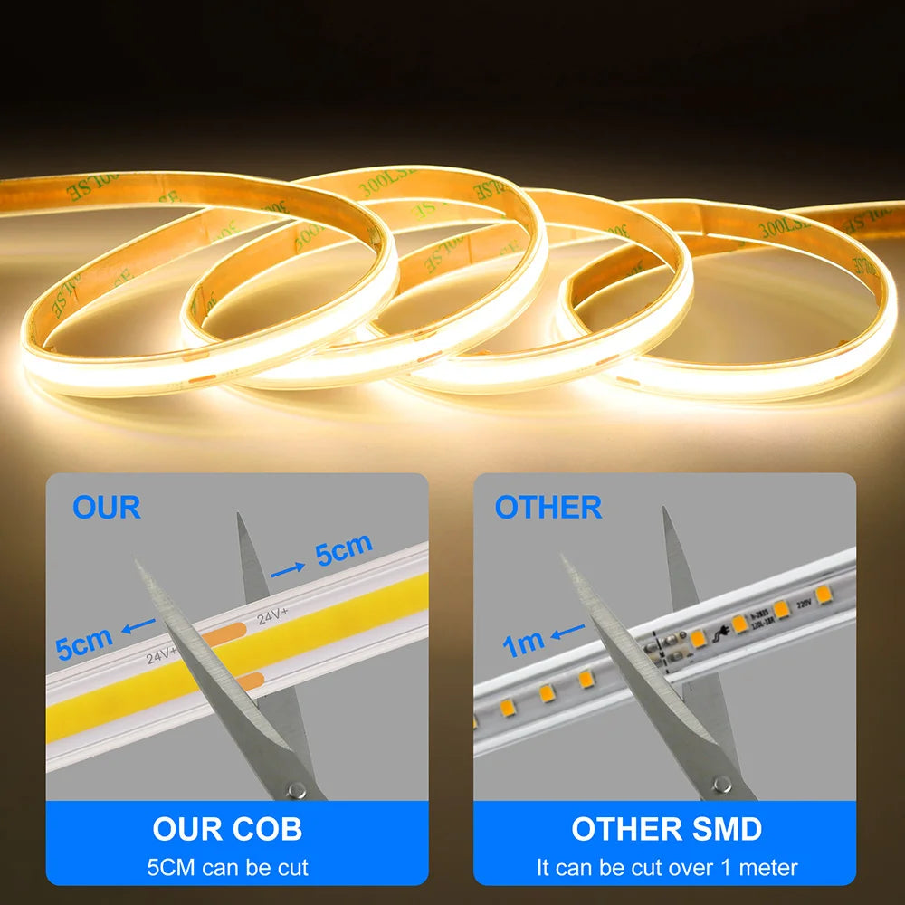Waterproof COB LED Strip Light IP67 12V/24V