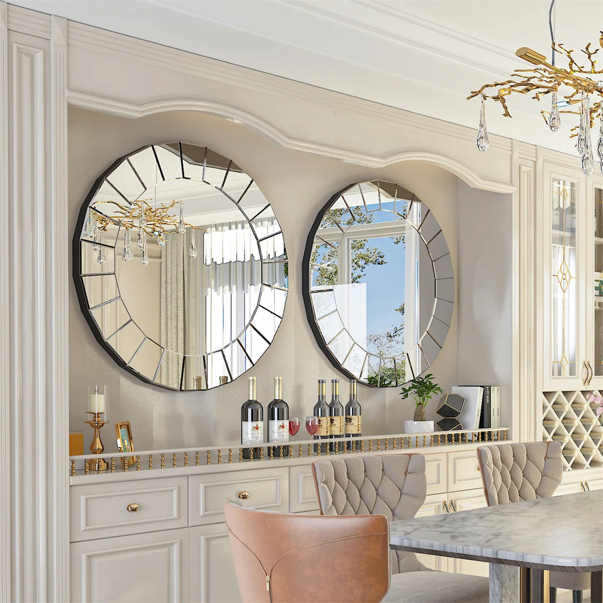 31.5" Round Decorative Wall Mirror