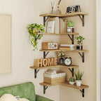 Rustic Wooden Floating Wall Shelf
