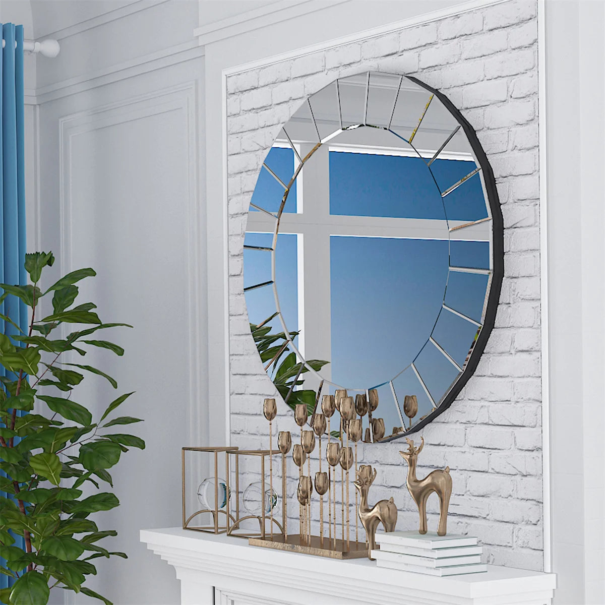 31.5" Round Decorative Wall Mirror