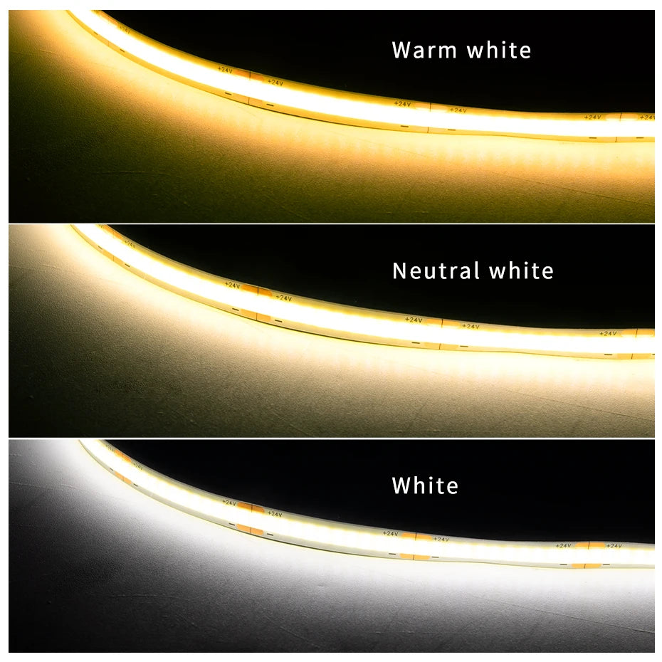 24V COB LED Strip with Dimmer & Plug