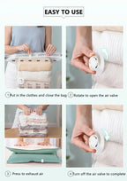 Vacuum Compression Storage Bags – No Pump
