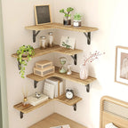 Rustic Wooden Floating Wall Shelf