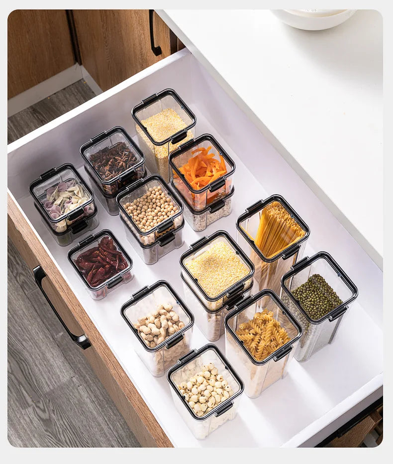 Sealed Jars Kitchen Grain Storage Organizer Large Tank Plastic Moisture-proof