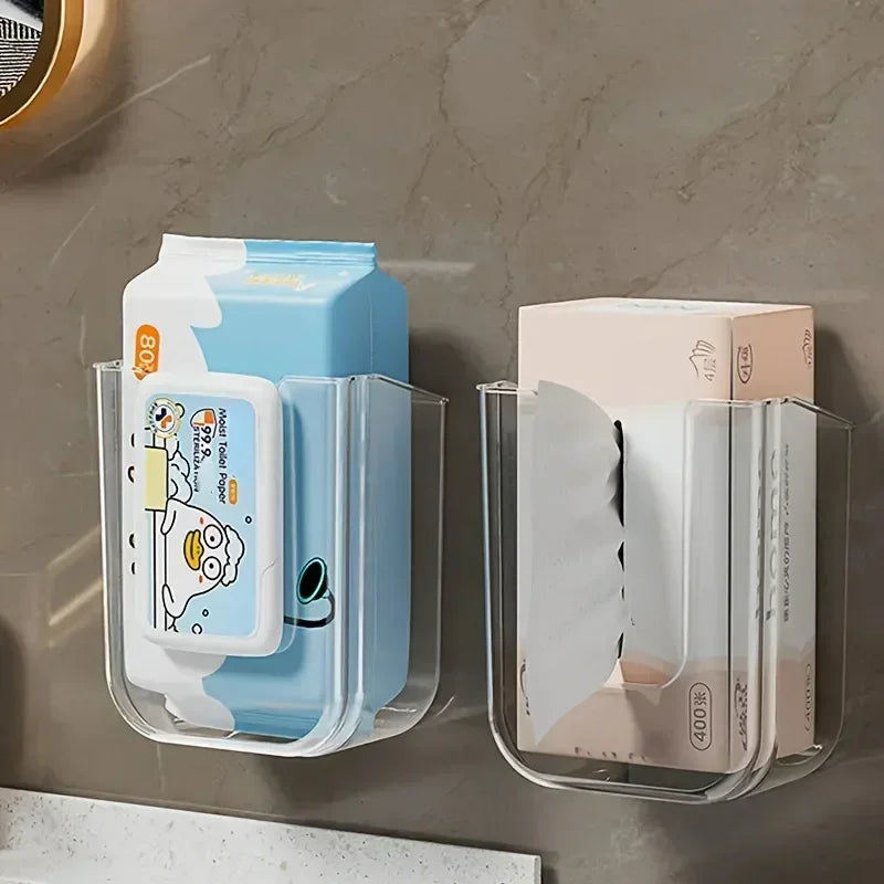 Wall-Mounted Punch-Free Tissue & Wipes Box