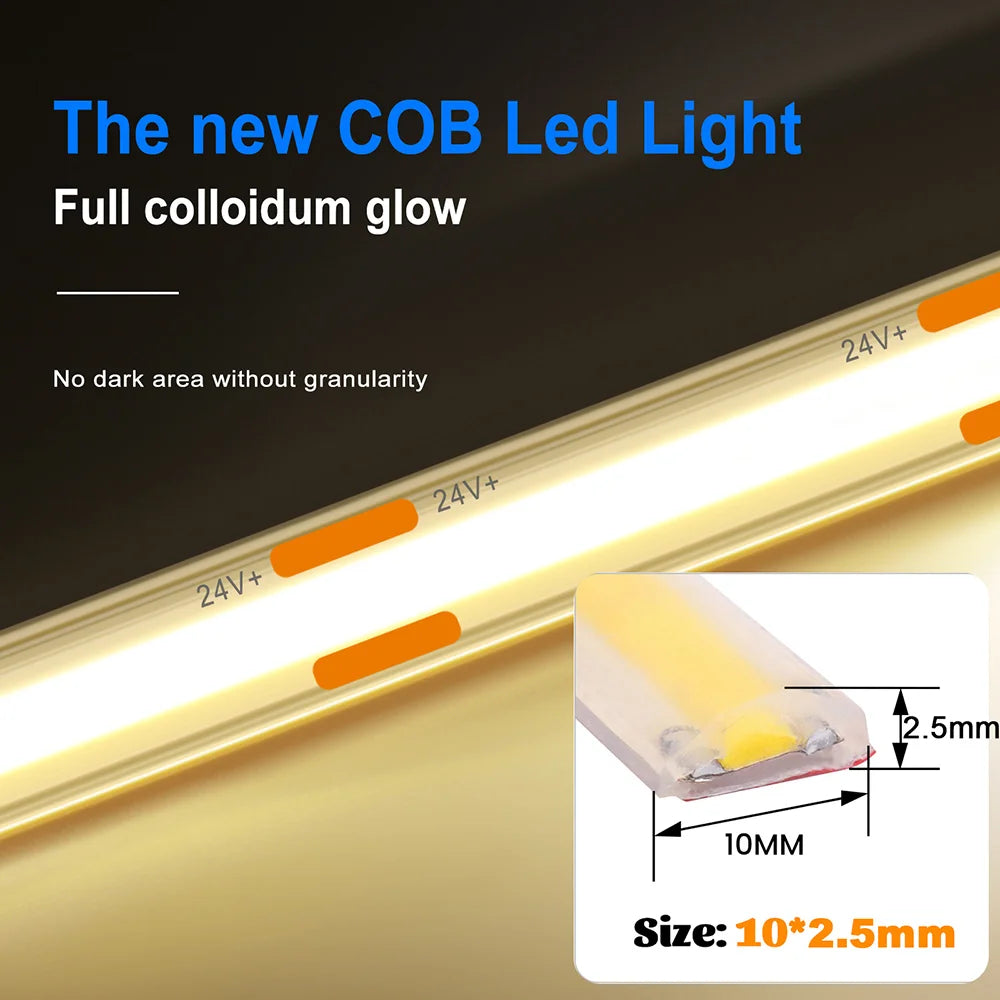 Waterproof COB LED Strip Light IP67 12V/24V