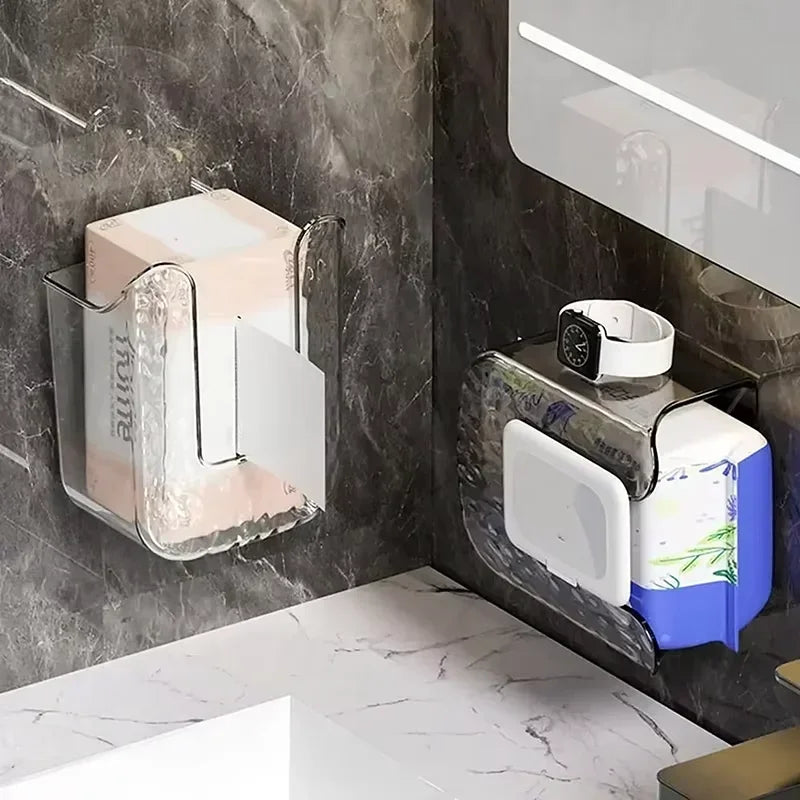 Wall-Mounted Punch-Free Tissue & Wipes Box