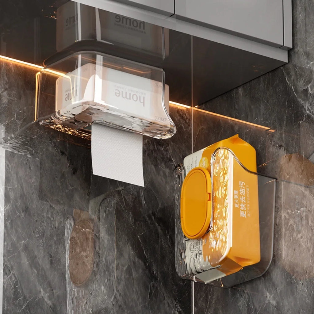 Wall-Mounted Punch-Free Tissue & Wipes Box