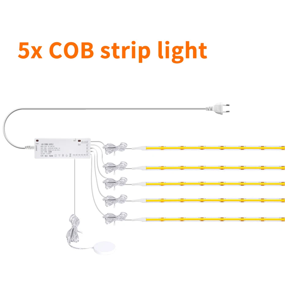 24V COB LED Strip with Dimmer & Plug