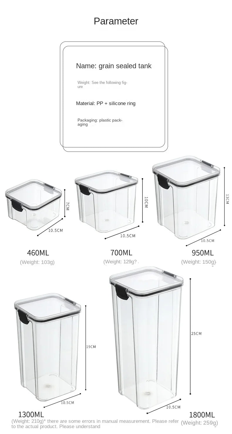Sealed Jars Kitchen Grain Storage Organizer Large Tank Plastic Moisture-proof