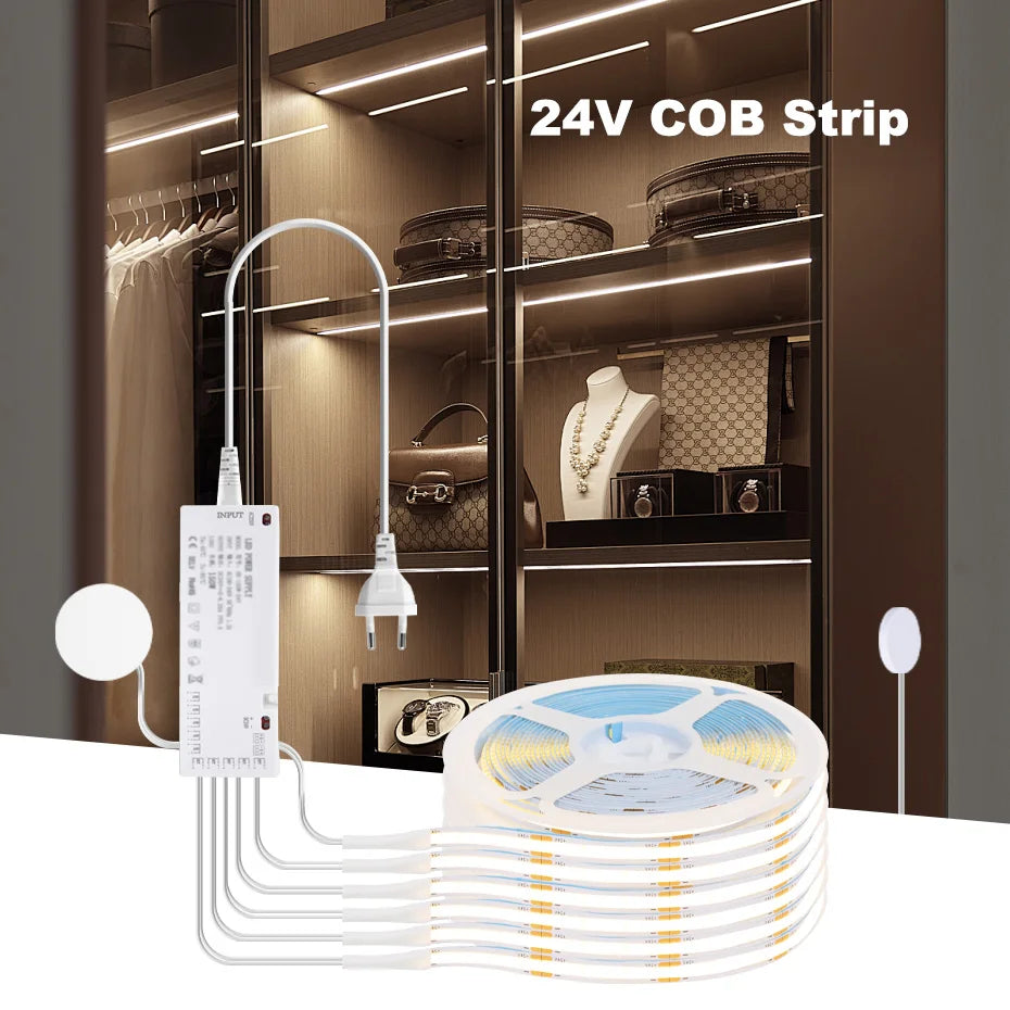 24V COB LED Strip with Dimmer & Plug