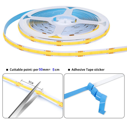 24V COB LED Strip with Dimmer & Plug