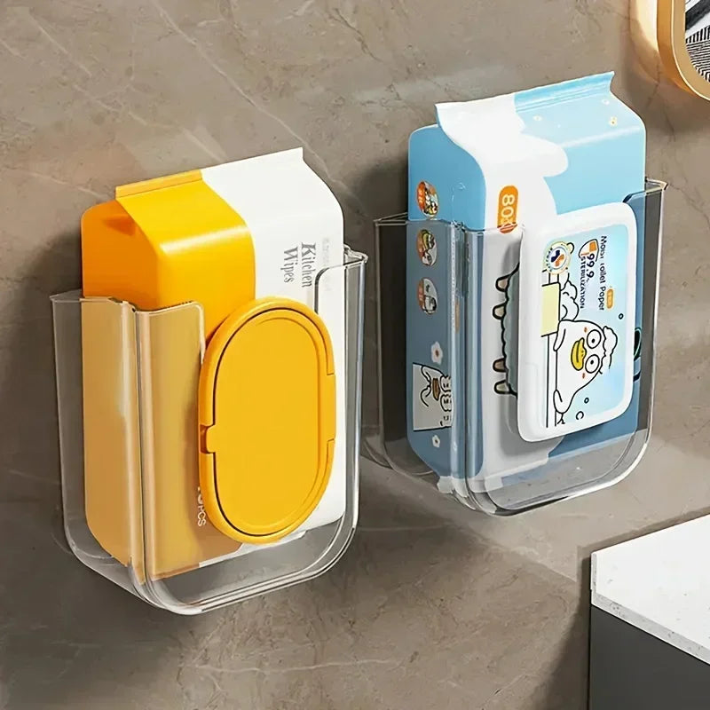 Wall-Mounted Punch-Free Tissue & Wipes Box