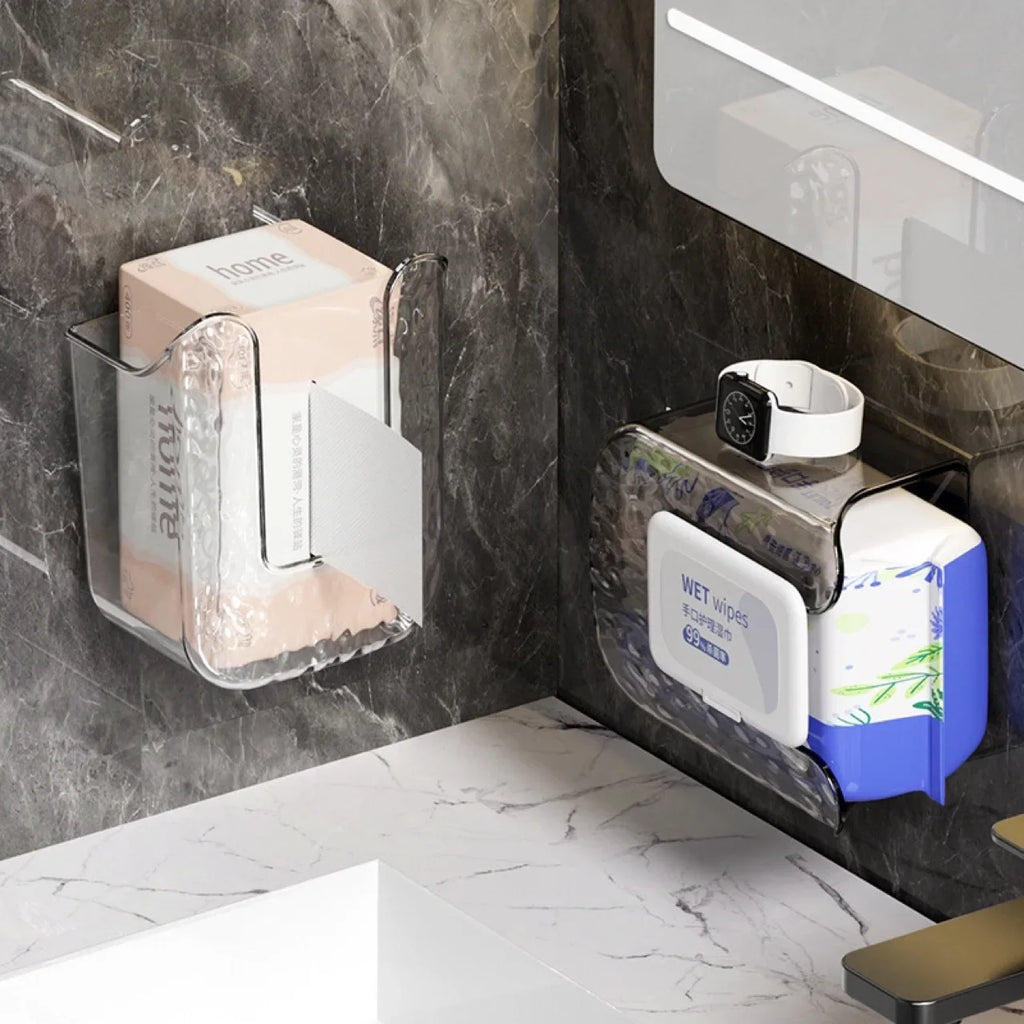 Wall-Mounted Punch-Free Tissue & Wipes Box
