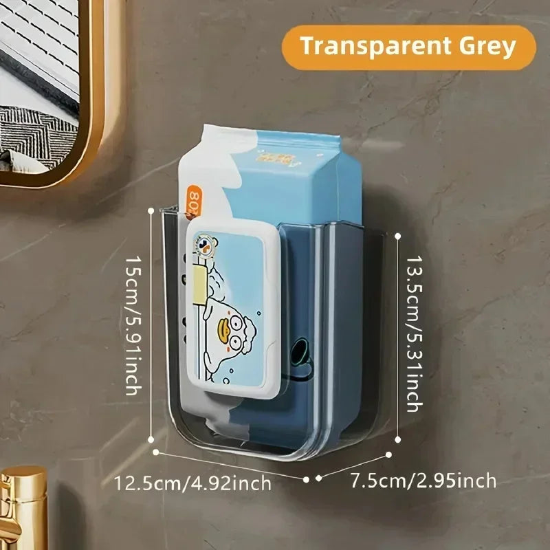 Wall-Mounted Punch-Free Tissue & Wipes Box