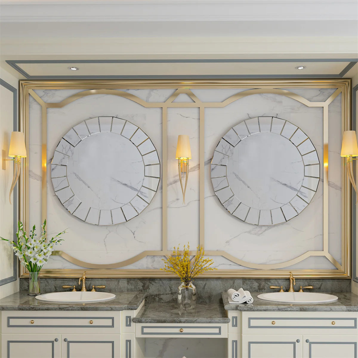 31.5" Round Decorative Wall Mirror
